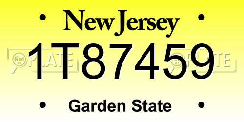 1T87459 New Jersey License Plate