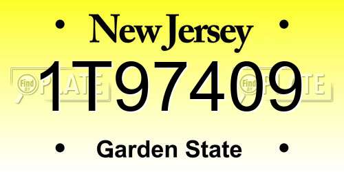 1T97409 New Jersey License Plate
