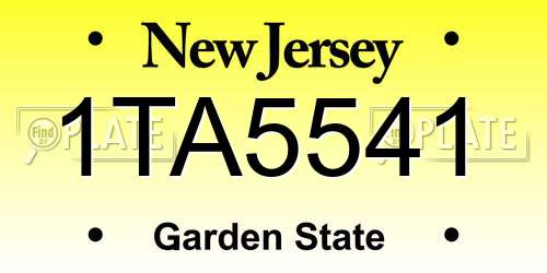 1TA5541 New Jersey License Plate