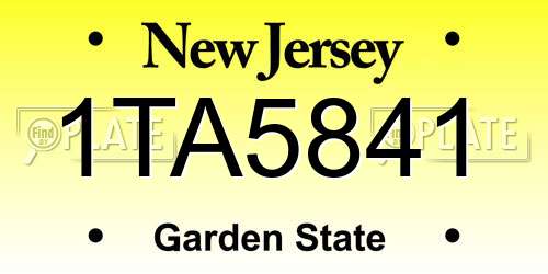 1TA5841 New Jersey License Plate