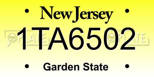 1TA6502 New Jersey License Plate