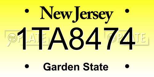 1TA8474 New Jersey License Plate
