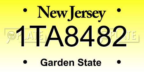 1TA8482 New Jersey License Plate