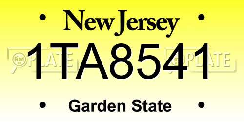 1TA8541 New Jersey License Plate