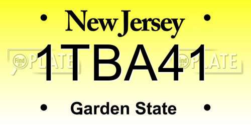 1TBA41 New Jersey License Plate