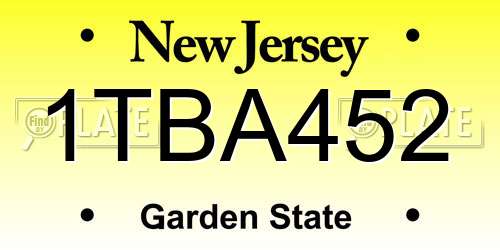 1TBA452 New Jersey License Plate