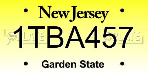 1TBA457 New Jersey License Plate