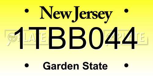 1TBB044 New Jersey License Plate