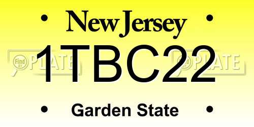 1TBC22 New Jersey License Plate
