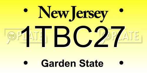 1TBC27 New Jersey License Plate