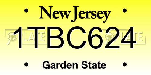 1TBC624 New Jersey License Plate