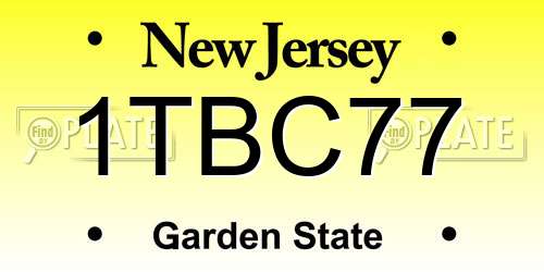 1TBC77 New Jersey License Plate