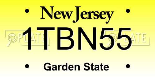 1TBN55 New Jersey License Plate