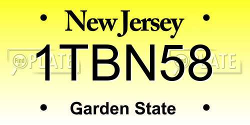 1TBN58 New Jersey License Plate