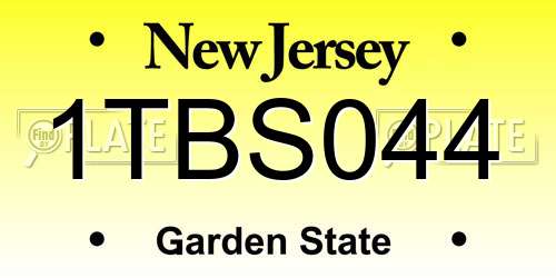 1TBS044 New Jersey License Plate