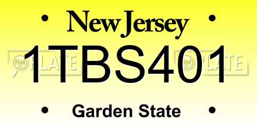 1TBS401 New Jersey License Plate