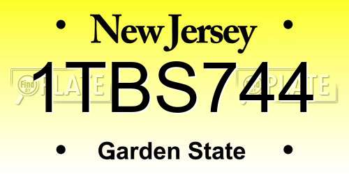 1TBS744 New Jersey License Plate