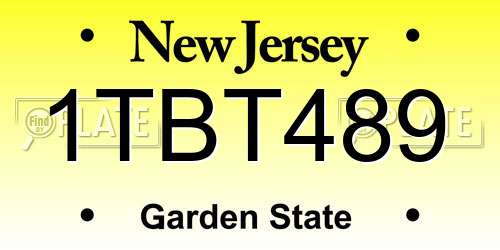 1TBT489 New Jersey License Plate