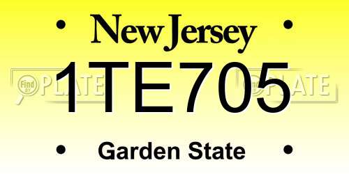 1TE705 New Jersey License Plate