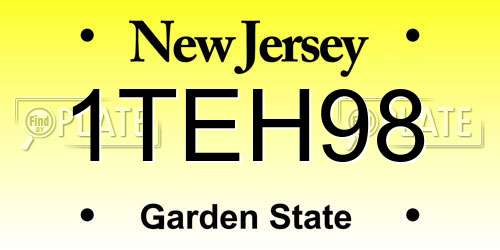 1TEH98 New Jersey License Plate