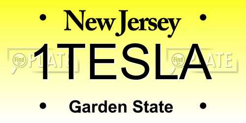 1TESLA New Jersey License Plate