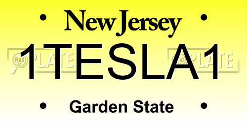 1TESLA1 New Jersey License Plate