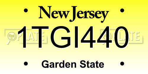 1TGI440 New Jersey License Plate