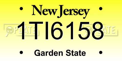 1TI6158 New Jersey License Plate