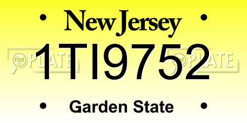 1TI9752 New Jersey License Plate