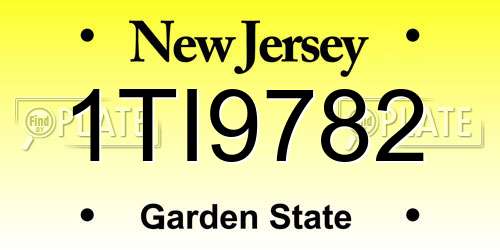 1TI9782 New Jersey License Plate