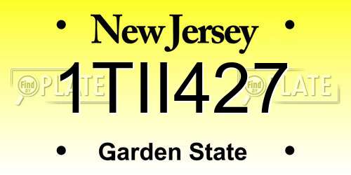 1TII427 New Jersey License Plate