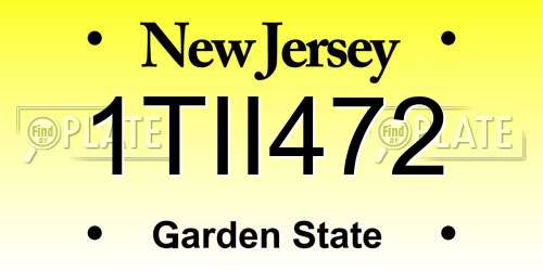 1TII472 New Jersey License Plate