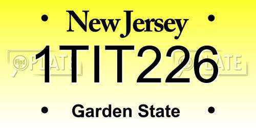 1TIT226 New Jersey License Plate