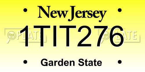 1TIT276 New Jersey License Plate