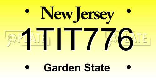 1TIT776 New Jersey License Plate