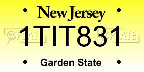 1TIT831 New Jersey License Plate