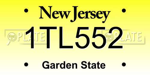 1TL552 New Jersey License Plate