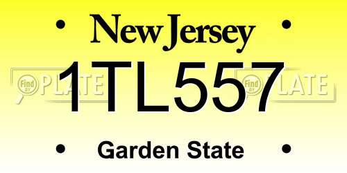 1TL557 New Jersey License Plate