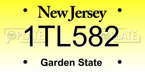 1TL582 New Jersey License Plate
