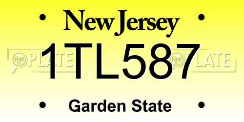 1TL587 New Jersey License Plate