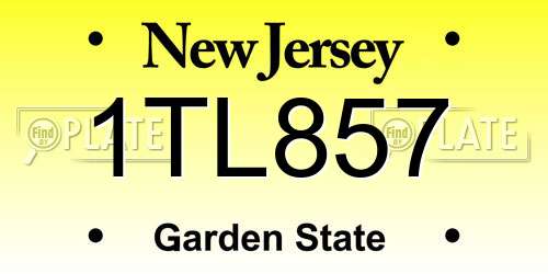 1TL857 New Jersey License Plate