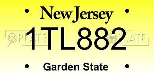 1TL882 New Jersey License Plate