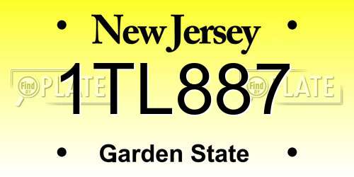 1TL887 New Jersey License Plate