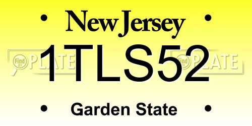 1TLS52 New Jersey License Plate