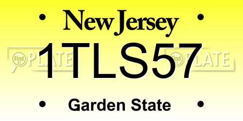 1TLS57 New Jersey License Plate