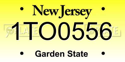 1TO0556 New Jersey License Plate