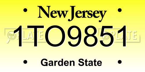 1TO9851 New Jersey License Plate