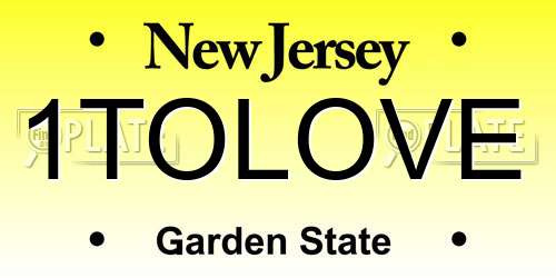 1TOLOVE New Jersey License Plate