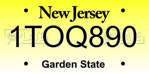 1TOQ890 New Jersey License Plate