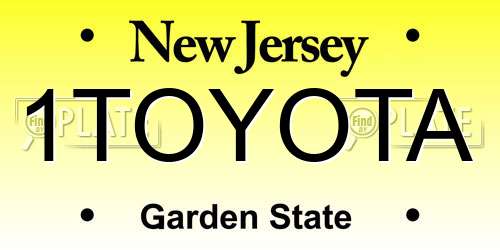 1TOYOTA New Jersey License Plate